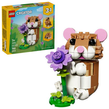 LEGO - LEGO® Creator - Hamster adorabil cu o floare (31376), 166 piese