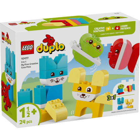 Jucarii copii si jocuri educative - LEGO® DUPLO - Animalute de companie creative 3 in 1 (10477), 24 piese