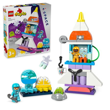 Jucarii copii si jocuri educative -  LEGO®  DUPLO - Aventura cu naveta spatiala 3in1 (10422), 58 piese
