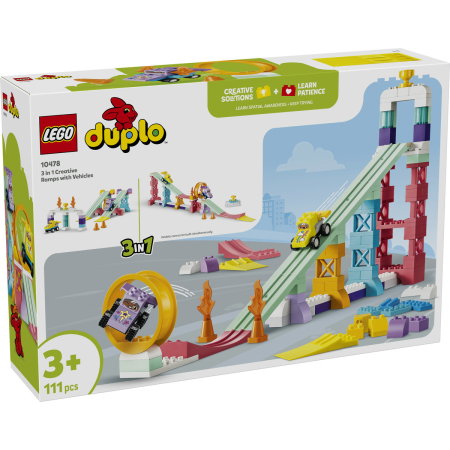 LEGO - LEGO® DUPLO - Rampe creative cu vehicule 3 in 1 (10478), 111 piese