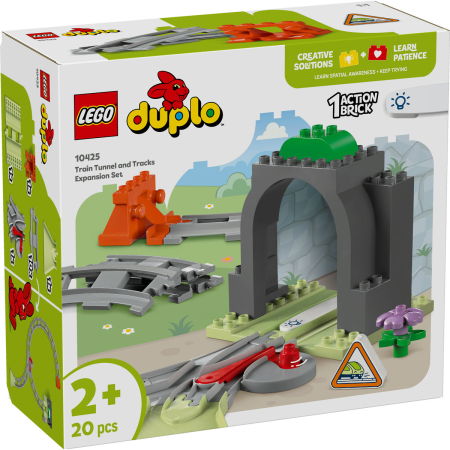 Jucarii copii si jocuri educative -  LEGO®  DUPLO - Set de extindere Tunel cu sine de cale ferata (10425), 20 piese