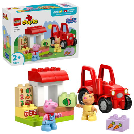 LEGO - LEGO® DUPLO - Tractor si piață (10468), 18 piese