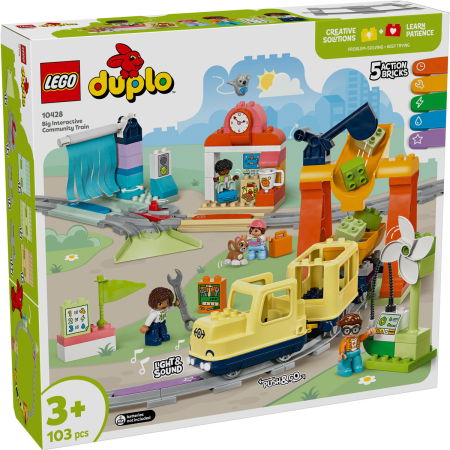 LEGO - LEGO® DUPLO -  Tren  comunitar interactiv (10428), 103 piese