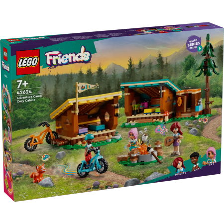Jucarii copii si jocuri educative -  LEGO®  Friends - Cabane in tabara de aventuri (42624), 437 piese