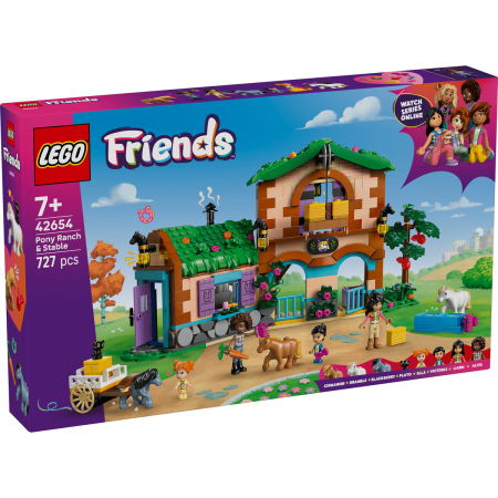 Jucarii copii si jocuri educative - LEGO®  Friends - Ferma si grajd pentru ponei (42654), 727 piese
