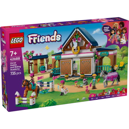 Jucarii copii si jocuri educative - LEGO® Friends - Grajd de cai si academie de echitatie (42688), 735 piese