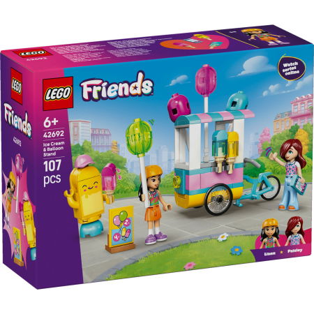Jucarii copii si jocuri educative - LEGO® Friends - Stand cu inghetata si baloane (42692), 107 piese