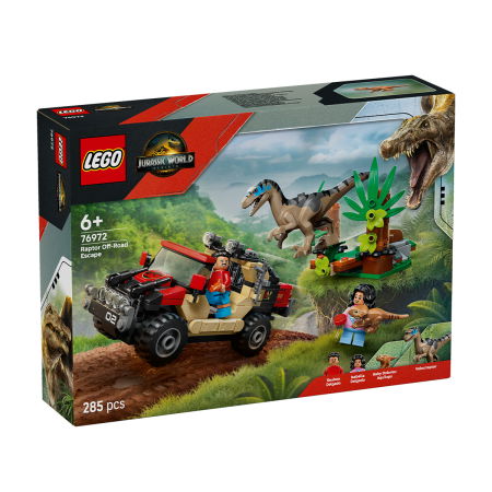 LEGO - LEGO® Jurassic World -  Evadare off-road din calea unui Velociraptor (76972), 285 piese