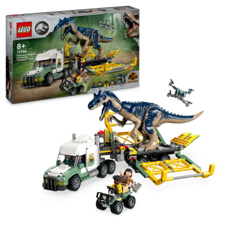 Jucarii copii si jocuri educative - LEGO®  Jurassic World - Misiunea ”Dinozaur”: Camion de transport pentru un Allosaurus (76966), 588 piese