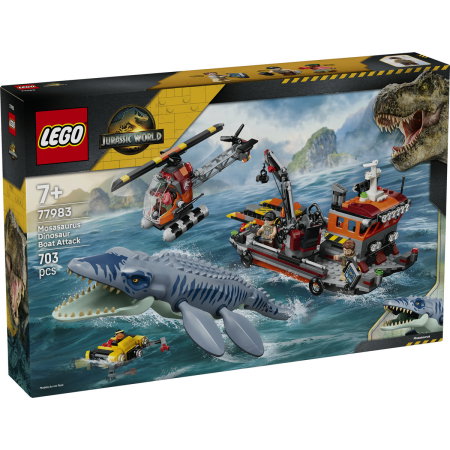 LEGO - LEGO® Jurassic World - Un Mosasaurus ataca o barca (77983), 703 piese