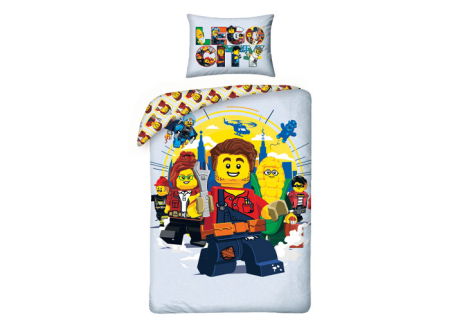 LEGO® Lenjerie de pat LEGO City (LEG-1048) Perne si saltele bebelusi - LEGO® Lenjerie de pat LEGO City (LEG-1048)