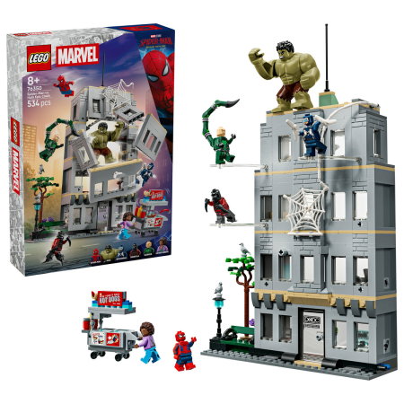 LEGO - LEGO® Marvel Super Heroes - Confruntarea memorabila dintre Omul-Paianjen si Hulk (76350), 534 piese