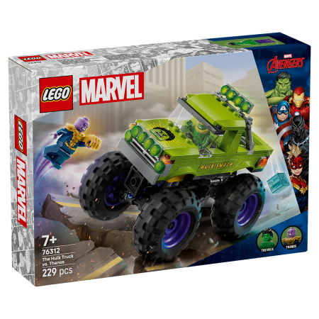 Jucarii copii si jocuri educative -  LEGO®  Marvel Super Heroes - Hulk in vehicul de teren contra lui Thanos (76312), 229 piese