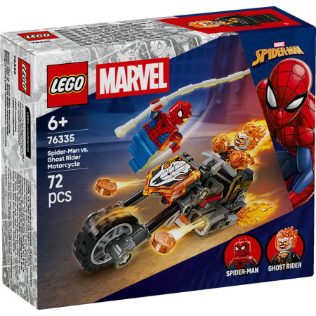 LEGO - LEGO® Marvel Super Heroes - Omul Paianjen vs Calaretul fantoma pe motocicleta (76335), 72 piese