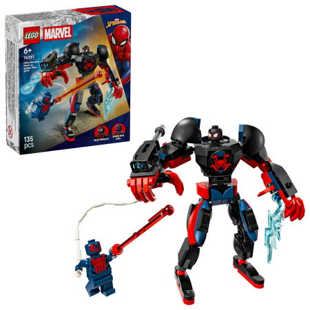 Jucarii copii si jocuri educative - LEGO® Marvel Super Heroes - Robotul lui Miles Morales vs Omul Paianjen 2099 (76337), 135 piese
