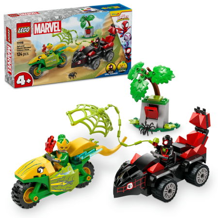 Jucarii copii si jocuri educative -  LEGO®  Marvel Super Heroes - Spin si Electro in dino-vehicule (11198), 124 piese
