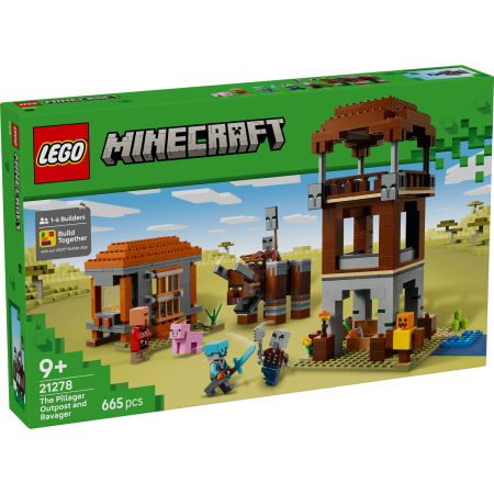 Jucarii copii si jocuri educative -  LEGO®  Minecraft - Avanpostul Jefuitorului si Distrugator (21278), 665 piese