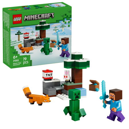 LEGO - LEGO® Minecraft -  Aventura din Taiga a lui Steve (21583), 79 piese