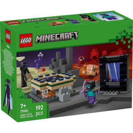 LEGO - LEGO® Minecraft -  Calatorie prin portalurile Nether si End (21584), 192 piese