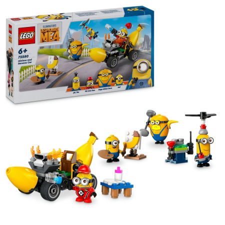 Jucarii copii si jocuri educative -  LEGO®  Minions - Minionii si masina-banana (75580), 136 piese