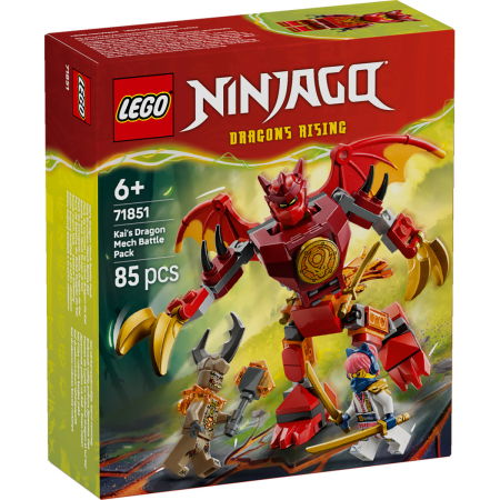 Jucarii copii si jocuri educative - LEGO® Ninjago - Pachet de lupta cu robotul dragon al lui Kai (71851), 85 piese