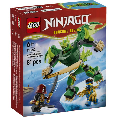 Jucarii copii si jocuri educative - LEGO® Ninjago - Pachet de lupta cu robotul dragon al lui Lloyd (71862), 81 piese