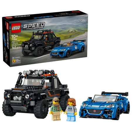 LEGO - LEGO® Speed Champions - Jaguar Project 7 si Land Rover Defender (77264), 740 piese