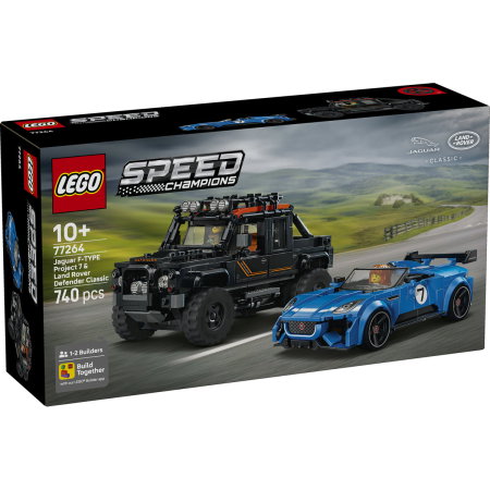 LEGO - LEGO® Speed Champions - Jaguar Project 7 si Land Rover Defender (77264), 740 piese