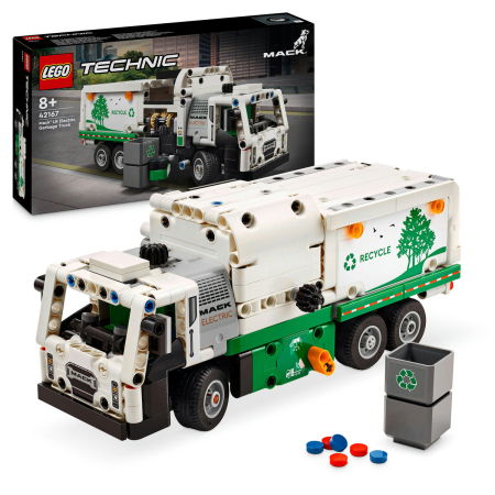 Jucarii copii si jocuri educative -  LEGO®  Technic - Camion de gunoi Mack LR Electric (42167), 503 piese