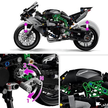 LEGO® Technic -  Motocicleta Kawasaki Ninja H2R  (42170), 643 piese [8]