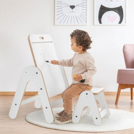 Idei de cadouri pentru bebelusi si copii - Masuta si tabla 2 in 1 cu scaunel MamaToyz Massam MDF