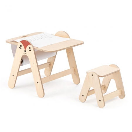 Masuta si tabla 2 in 1 cu scaunel MamaToyz Massam, Vulpita [3]