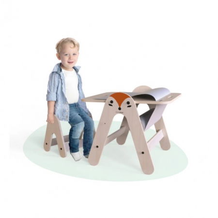 Masuta si tabla 2 in 1 cu scaunel MamaToyz Massam, Vulpita [5]