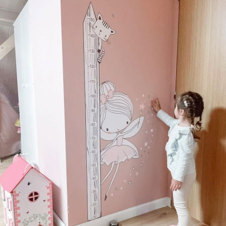 Stickere decorative si covorase - Metru de masurare INSPIO pentru perete - Zana‚ 150 cm, Roz