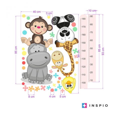 Stickere decorative - Metru pentru perete, roz, pentru copii, 45 x 187 cm