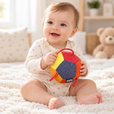 Jucarii bebelusi - Mingie jucarie bebelus BabyJem Color din plus 12 cm