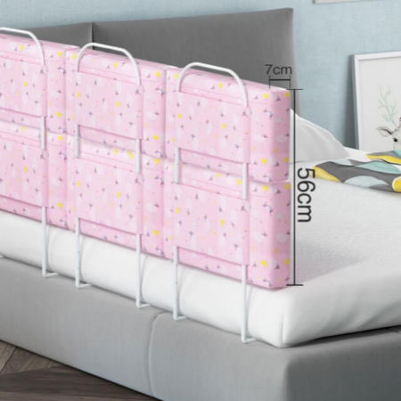 Aparatori laterale patut bebe - Mini-Bumper protectie pat, 50(L)x56(H) cm, Roz