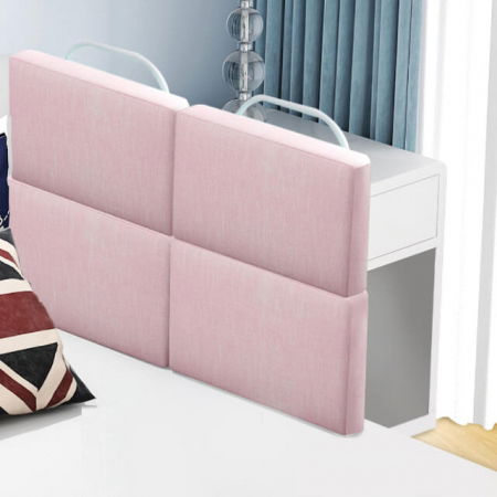 Mini-Bumper protectie pat, 50(L)x56(H) cm, Roz pastel [2]