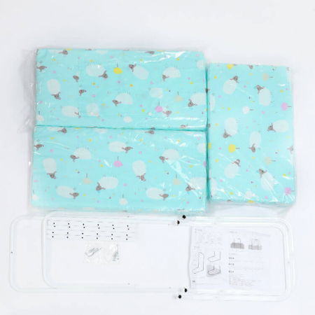 Mini-Bumper protectie pat, 60(L)x56(H) cm, Turcoaz [6]