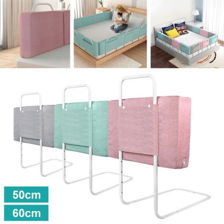 Mini-Bumper protectie pat, 60(L)x28(H) cm, Roz pastel [9]