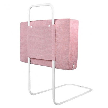 Aparatori laterale patut bebe - Mini-Bumper protectie pat, 60(L)x28(H) cm, Roz pastel