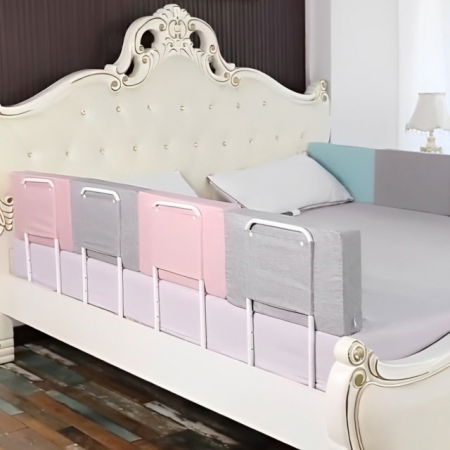 Mini-Bumper protectie pat, 60(L)x28(H) cm, Roz pastel [12]