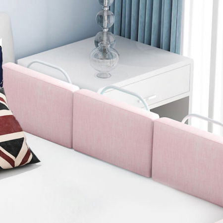 Mini-Bumper protectie pat, 60(L)x28(H) cm, Roz pastel [11]