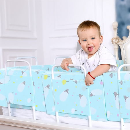 PACHET 3x Mini-Bumper 60x56 cm protectie pat, Turcoaz [5]