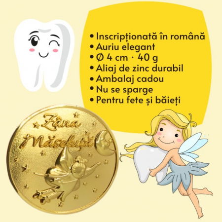 Moneda pentru copii de la Zana Maseluta, amintire primul dintisor de lapte pierdut, Empria [2]