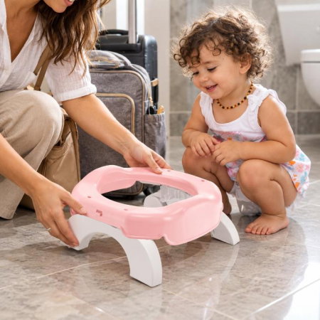 Igiena si ingrijire bebelusi - Olita portabila 2in1 BabyJem Portable Seat, Roz