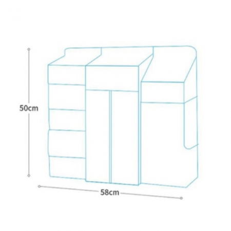 Organizator modular pentru patut, 50x58 cm, Diverse culori [4]