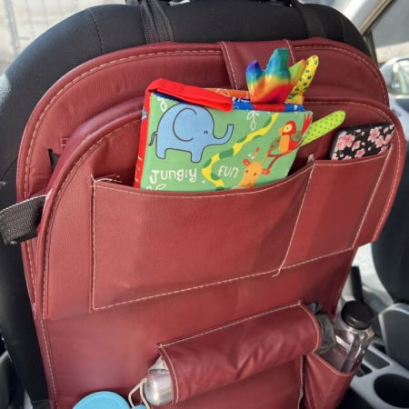 Organizator scaun auto copii, impermeabil, Empria, 63x44.5 cm, Visiniu [3]