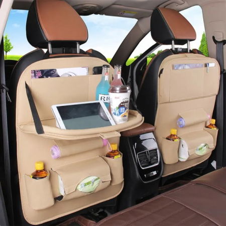 Protectii exterior - Organizator scaun auto copii, impermeabil, Empria, 63x44.5 cm, Crem