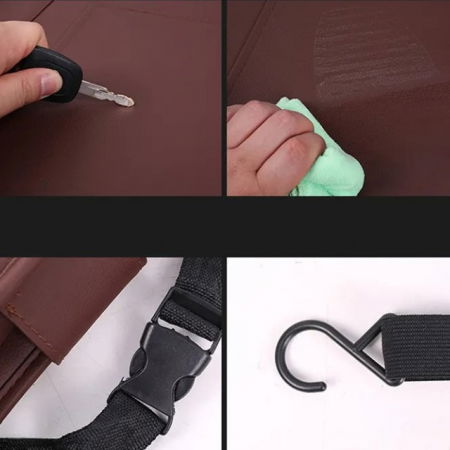 Organizator scaun auto copii, impermeabil, Empria, 63x44.5 cm, Visiniu [6]